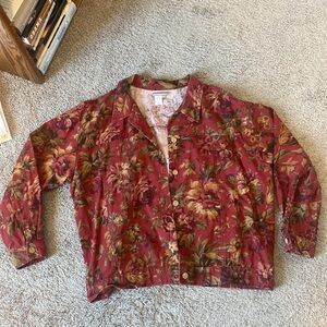 Retro Flowered Print Jacket / Overshirt